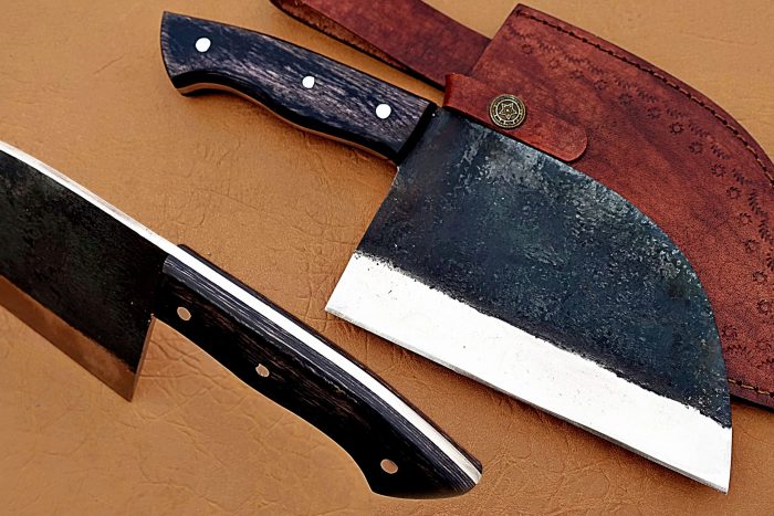 D2 STEEL BLADE MEAT CLEAVER KNIFE HANDLE MATERIAL BLACK MICARTA 12 INCH