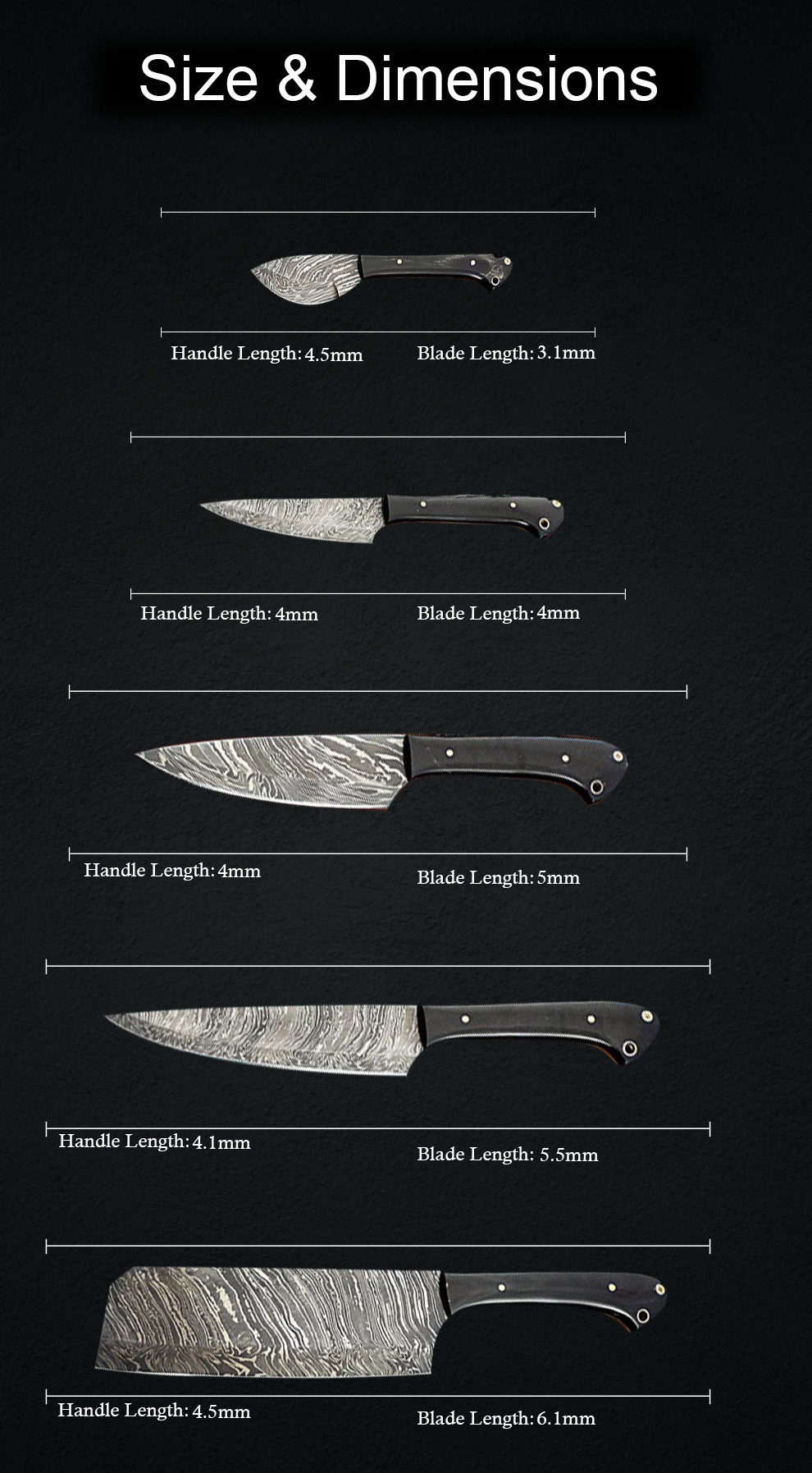 Damascus Steel Handmade Kitchen Knives