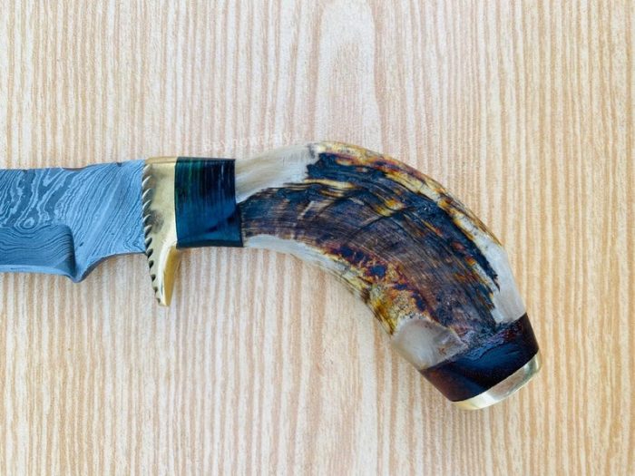 Custom Handmade Damascus Skinner Fixed blade With Leather Sheath