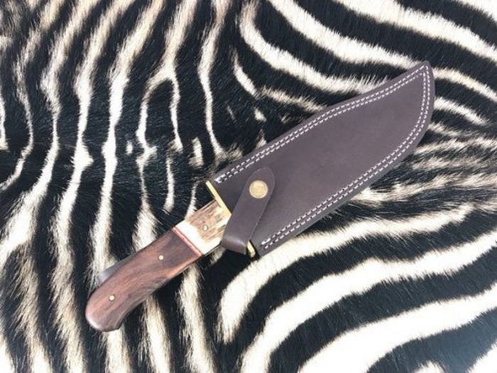 Custom Made Steel Bowie Knife + Pouch