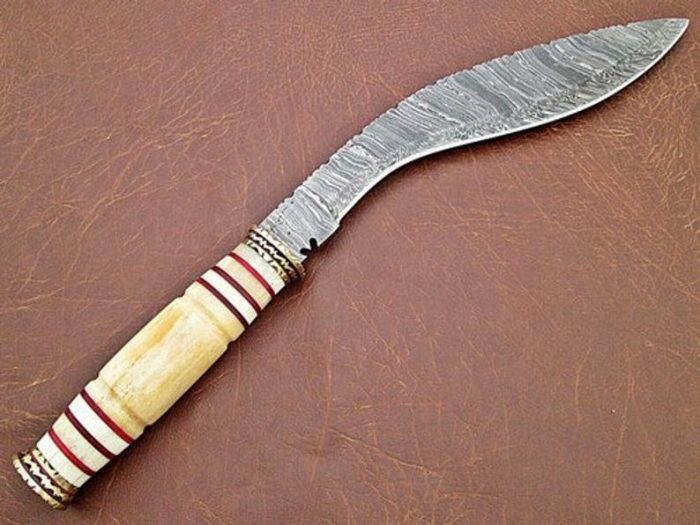 Custom Handmade Damascus Knife 16" Damascus Steel Hunting Kukri Knife