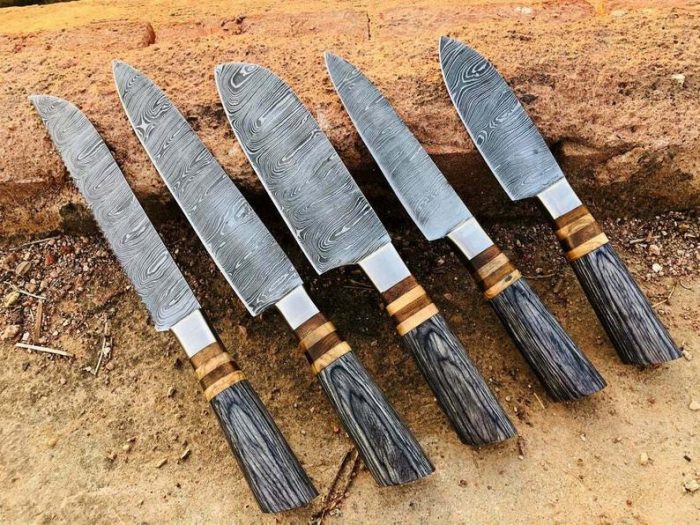Beautiful Handmade Damascus Chef Set Best Quality Best Gift For YoYo Knives